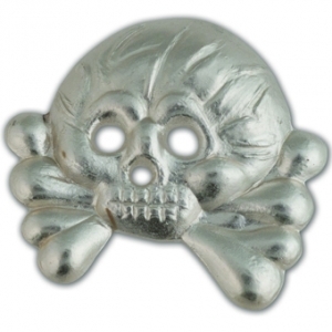 Panzer Skull Collar Tabs - Silver plate