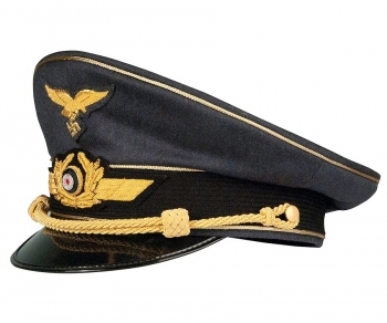 General Luftwaffe Visor Cap, Gold Piped