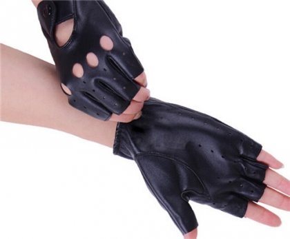 Leather Half Finger Gloves