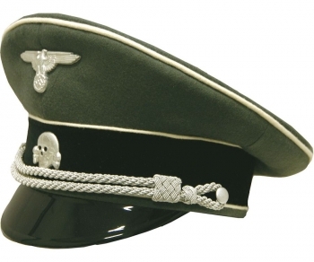 Waffen SS Infantry Officer Visor Cap, White Piped